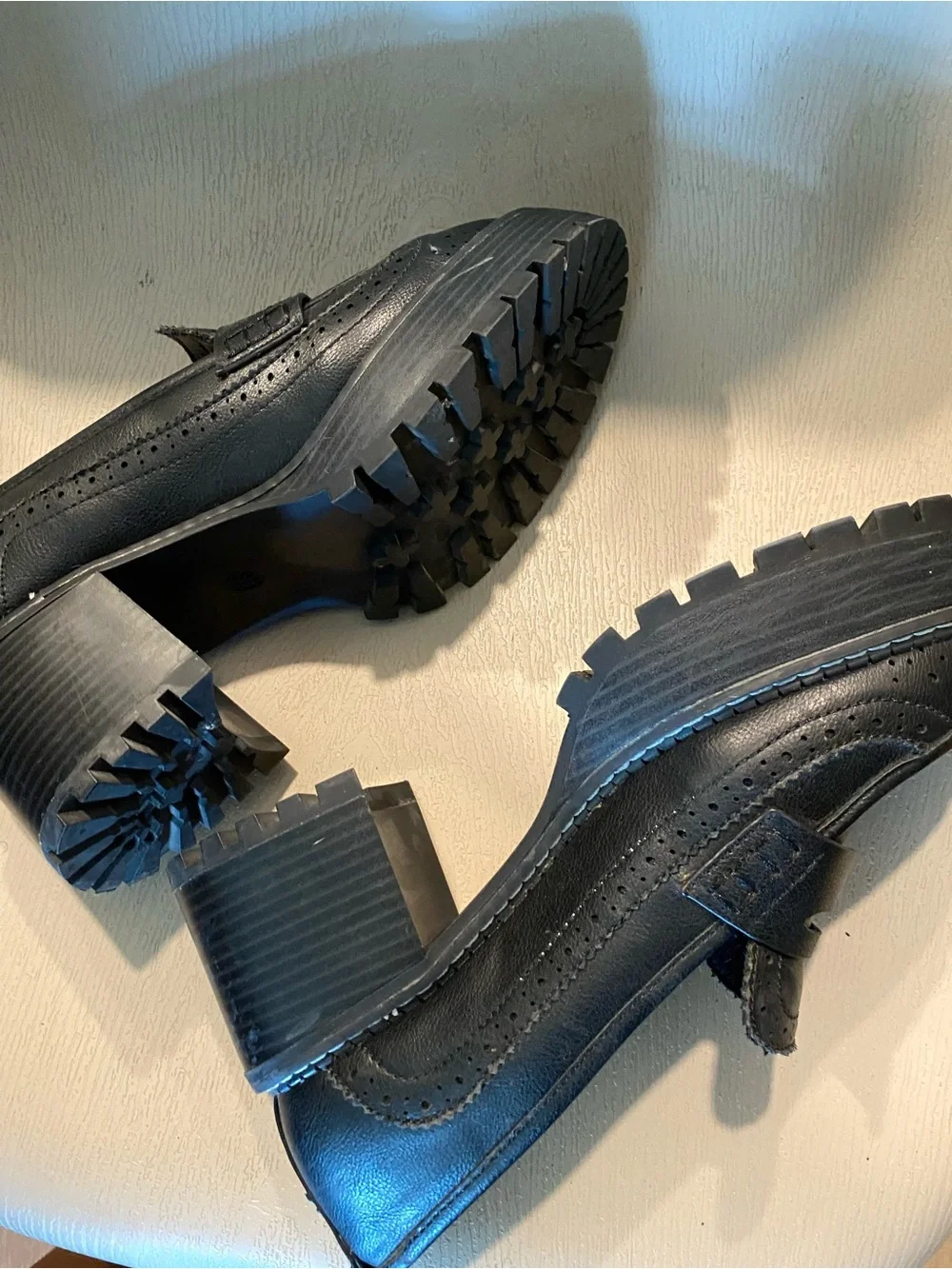 MIA Deena y2k Round Toe Platform Lug Sole Loafers BLACK Size 8.5m
